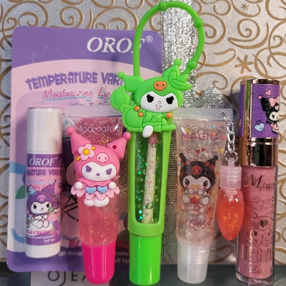 SANRIO Kuromi Lip Gloss Balm 5-Pack Bundle - Stocking Stuffer! - Picture 5 of 5